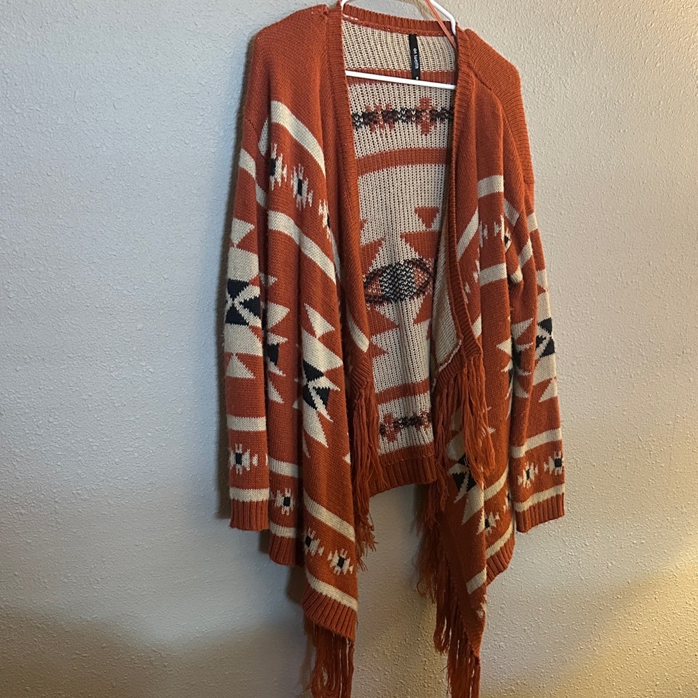 Women's Orange Patterned Sweater